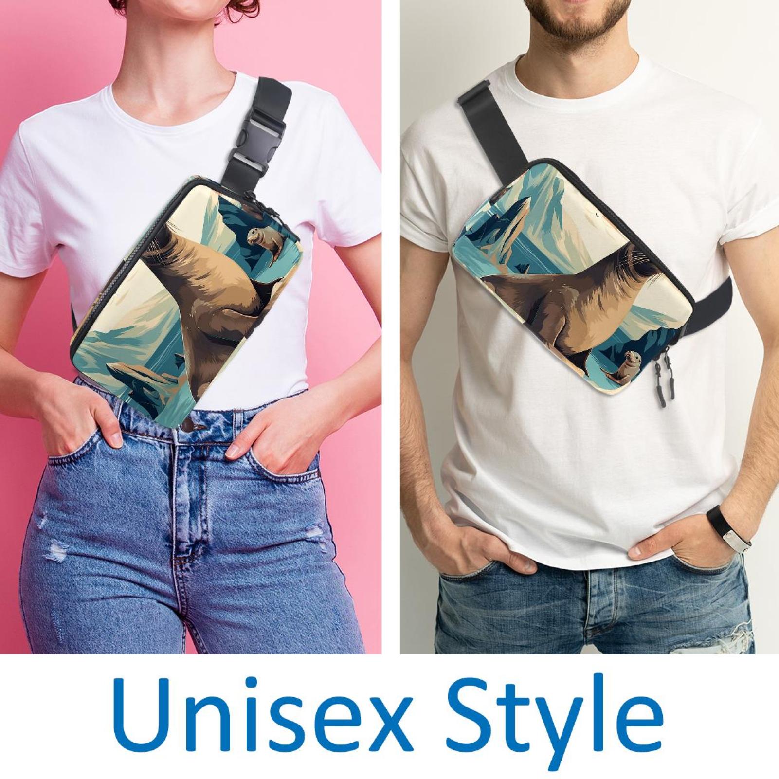 Christmas elk Lightweight Adjustable Crossbody Bag with Extension Strap - Unisex Fanny Pack