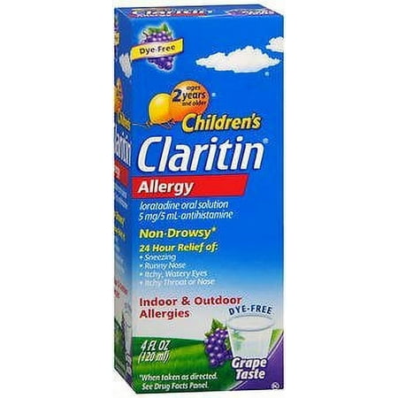 Claritin Children's Allergy Solution Grape Flavor - 4 oz, Pack of 4