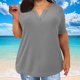 thumbnail image 5 of Sudadera corta,Camiseta de gran tamaño, top informal de color liso para mujer, manga corta de poliéster, ideal para uso diario y en casa, sopatenor, 5 of 9