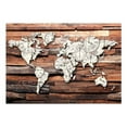 thumbnail image 2 of Tiptophomedecor World Map Wallpaper Wall Mural - Map On Wood, 2 of 3