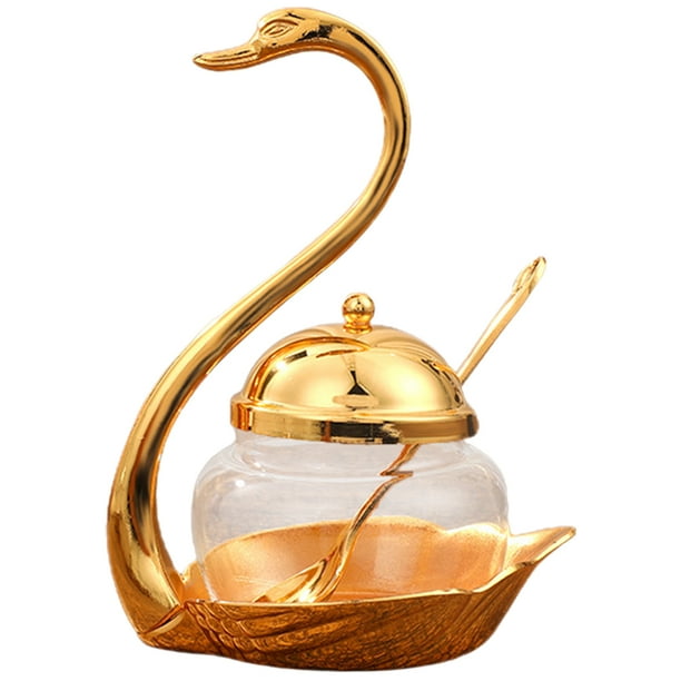 1 juego de tarro creativo con forma de cisne para condimentos, azúcar, sal y especias para cocina.