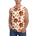 thumbnail image 1 of Fotbe Thanksgiving Turkey Leaves Men's Camiseta sin Mangas Estampada para Hombres, Playera Casual para Gimnasio, Entrenamiento, Playa-Medium, 1 of 7