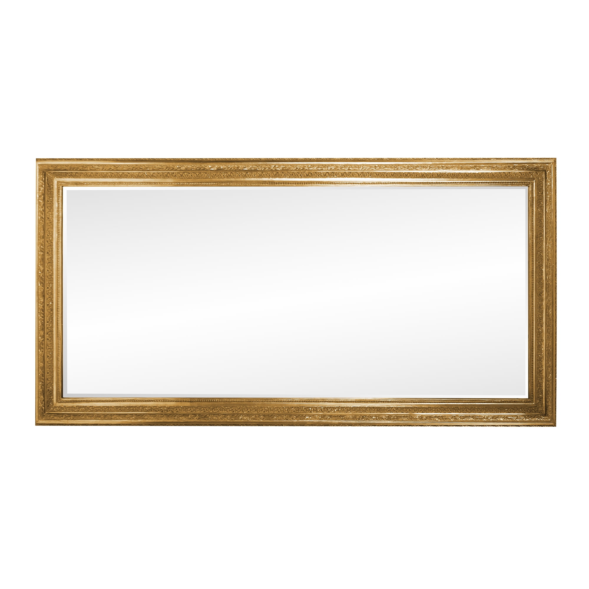 Tyler Dillon Rectangular Wood Framed Full Length Gold Wall Mirror - 78"H x 48"W x 2.5"D