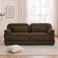 thumbnail image 4 of FFH 76.4" Modular Sectional Cloud Couch, Modern Corduroy Loveseat, 2 Seater Sofa for Living Room, Brown, 4 of 14