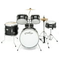 thumbnail image 2 of Ashthorpe 5-Piece Complete Junior Drum Set with Brass Cymbals and Drummer's Throne - Black, 2 of 7