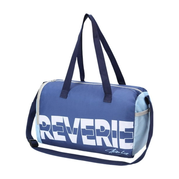 Bolsa de viaje para gimnasio, impermeable, con correa ajustable y compartimento para zapatos. Azul