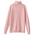 thumbnail image 4 of Turtleneck Sweaters for Women Long Sleeve Soft Knitted, Dressy Casual Fall Winter Pullover Pink L, 4 of 4