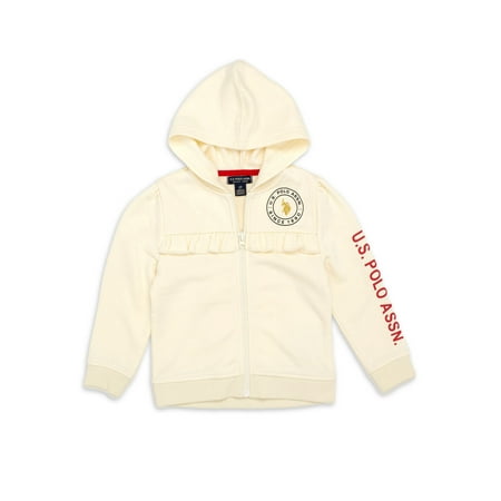 

U.S. POLO ASSN. Toddler Girls Long sleeve Ruffle Full Zip Hoodie Sizes 2T to 4T