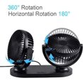thumbnail image 2 of Ventilador USB Mini Ventilador de doble cabezal Rotación de 360° Ventilador portátil de 3 velocidades Adecuado para automóvil/mesa/escritorio/camping/pesca, etc., 2 of 5