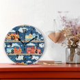 thumbnail image 2 of Yayeee 10" Wall Clock Battery Operated Quartz Round Silent Non-Ticking Home Decor,Blue Cute Train Pattern, 2 of 6