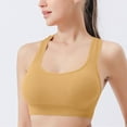 thumbnail image 2 of Feancey Racerback Workout Bras for Women Comfy Breathable Push up Sports Bra Seamless No Underwire Yoga Bras Athletic Underwear Yellow XL, 2 of 5
