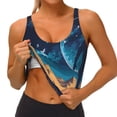 thumbnail image 3 of Fotbe Astronaut In A Space Suit On The Planet Sujetador Deportivo Largo sin Aros para Mujer con Almohadillas y Soporte Medio, Transpirable y Absorbente, Camiseta Tipo Chaleco o Tank Top-Large, 3 of 8