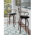thumbnail image 2 of Linon Jurgens 30" Round Metal High Back Bar Stool, Matte Bronze/Dark Brown Faux Leather, 2 of 7
