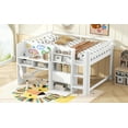 thumbnail image 5 of Lisonu Full Size Low Loft Bed with Desk and Storage, All-in-One Bed with Bookcase, Cabinets, and Whiteboard, White, 5 of 17