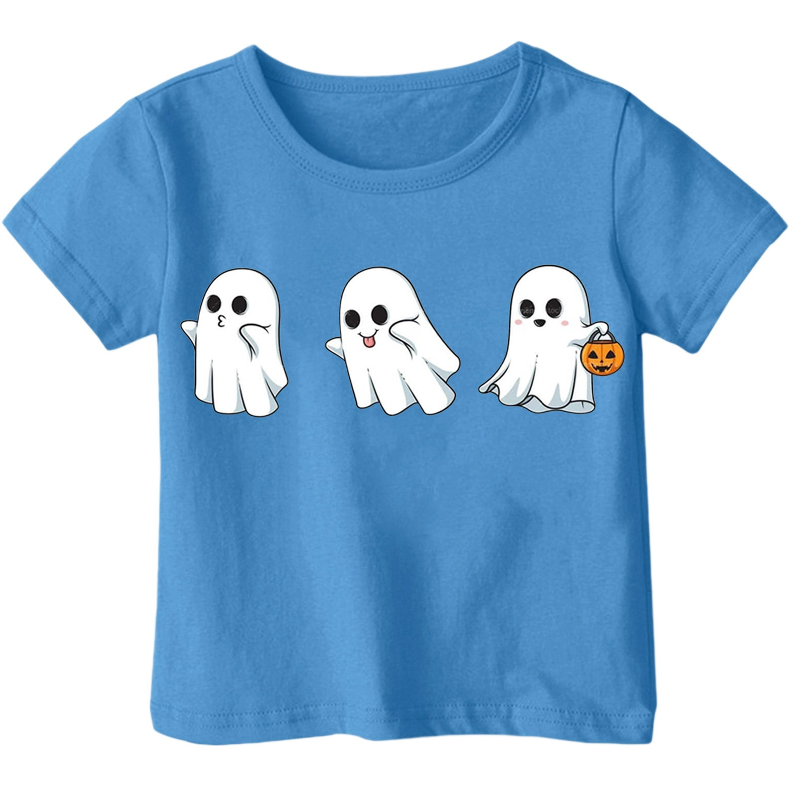 T-shirt Halloween Unisexe Manches Courtes – Pour Enfants 1 à 13 Ans – Tissu Doux Et Respirant