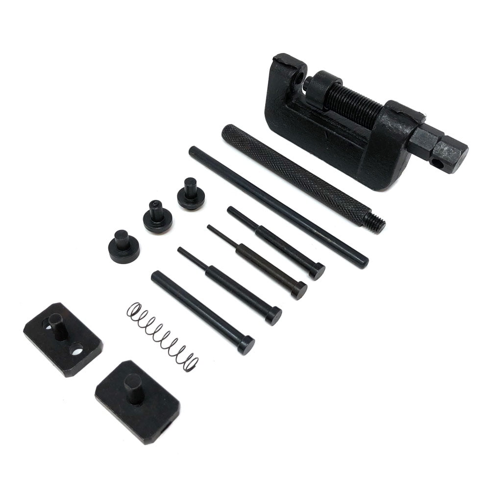 Chain Breaker Riveter 13 Piece Set with Carrying Case for Motorcycles Mopeds ATV