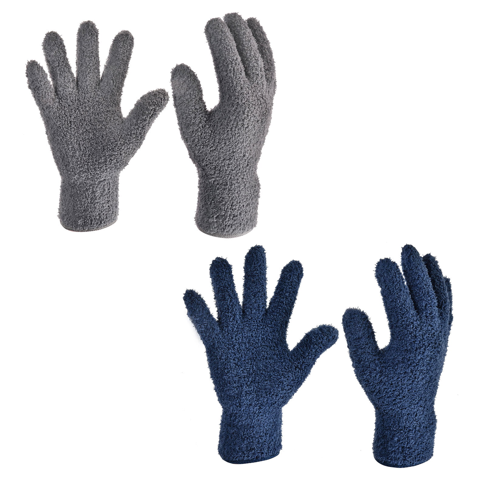 Unique Bargains Dusting Cleaning Gloves Microfiber Mittens For Plant Lamp  Window Gray : Target