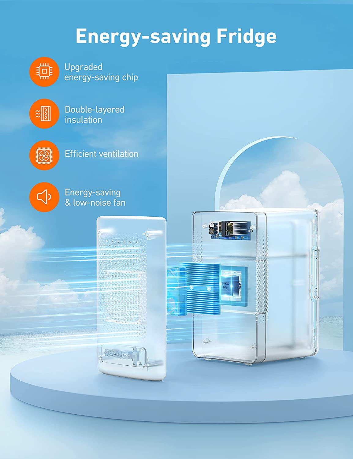 AstroAI Pink Mini Fridge, Personal Refrigerator 6 Liter/8 Cans Makeup Skincare Fridge 110V AC/ 12V DC Portable Thermoelectric Cooler and Warmer Little Tiny Fridge for Bedroom, Beverage, Skincare