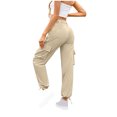 thumbnail image 5 of Kmdttou Cargo Pants for Women Casual Loose Wide Leg High Waist Pocket Work Pants Straight Leg Pants, 5 of 5