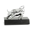 thumbnail image 4 of Bey-Berk International D025S Chrome Plated Bull Sculpture on Black Marble Base, Black, 4 of 4
