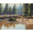 thumbnail image 2 of Gercken, Graham 18x15 Gold Ornate Wood Framed with Double Matting Museum Art Print Titled - Cox River Reflections, 2 of 4