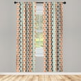 thumbnail image 3 of Ambesonne Geometric Curtains, Rhombs with Lines, Pair of 28"x84", Grey Almond Green, 3 of 5