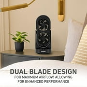 Holmes 13 DuoBreeze Desk Fan, Dual Blade, 3-Speed, Timer, Tilt, CleanBreeze, Black