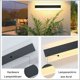 thumbnail image 5 of Lámpara de pared LED larga, lámpara de pared para villa, lámpara de pared para exteriores, IP65, resistente al agua, tira de luz larga negra, lámpara de pared para exteriores de aluminio, 30 cm, luz, 5 of 5
