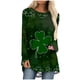 thumbnail image 1 of Mujeres Casual St. Patrick's Day Impreso Manga larga O-cuello Pullover Blusa Camiseta Tops Pompotops FGAJ370, 1 of 5