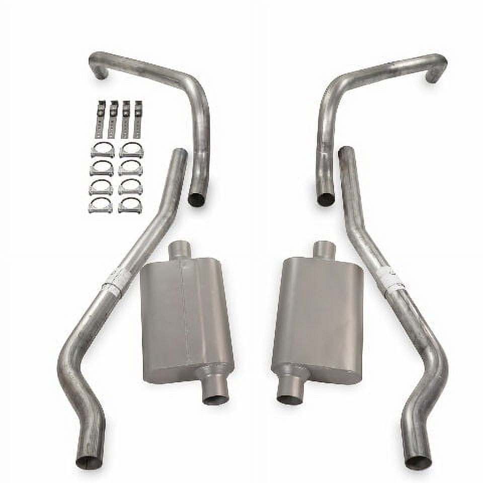 ショプラインデュアル3インチダッジ・ラム用1500 94'03'チェリー爆弾エクストリーム Truck Exhaust Kits - Shop Line Dual Exhaust Sytem 2.5 inch Aluminized Pipe  Cherry Bomb Salute Muffler Chrome Tips With Corner Exit Adapters