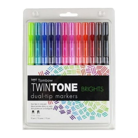 UPC: 0085014615006 | Tombow 61500 TwinTone Marker Set  Bright  12-Pack