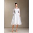 thumbnail image 3 of Vestido de novia Keeli de manga larga con lazo de encaje mini, 3 of 6