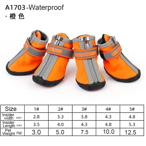 Zapatos impermeables antideslizantes para perros, botas para caminar, calcetines transpirables para gatos, patas de accesorios para mascotas, 4 unidades por juego