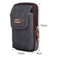 thumbnail image 4 of Riñonera Bolso Bolsas de lona para teléfono móvil para hombre Riñonera con cremallera de doble capa (gris), 4 of 6