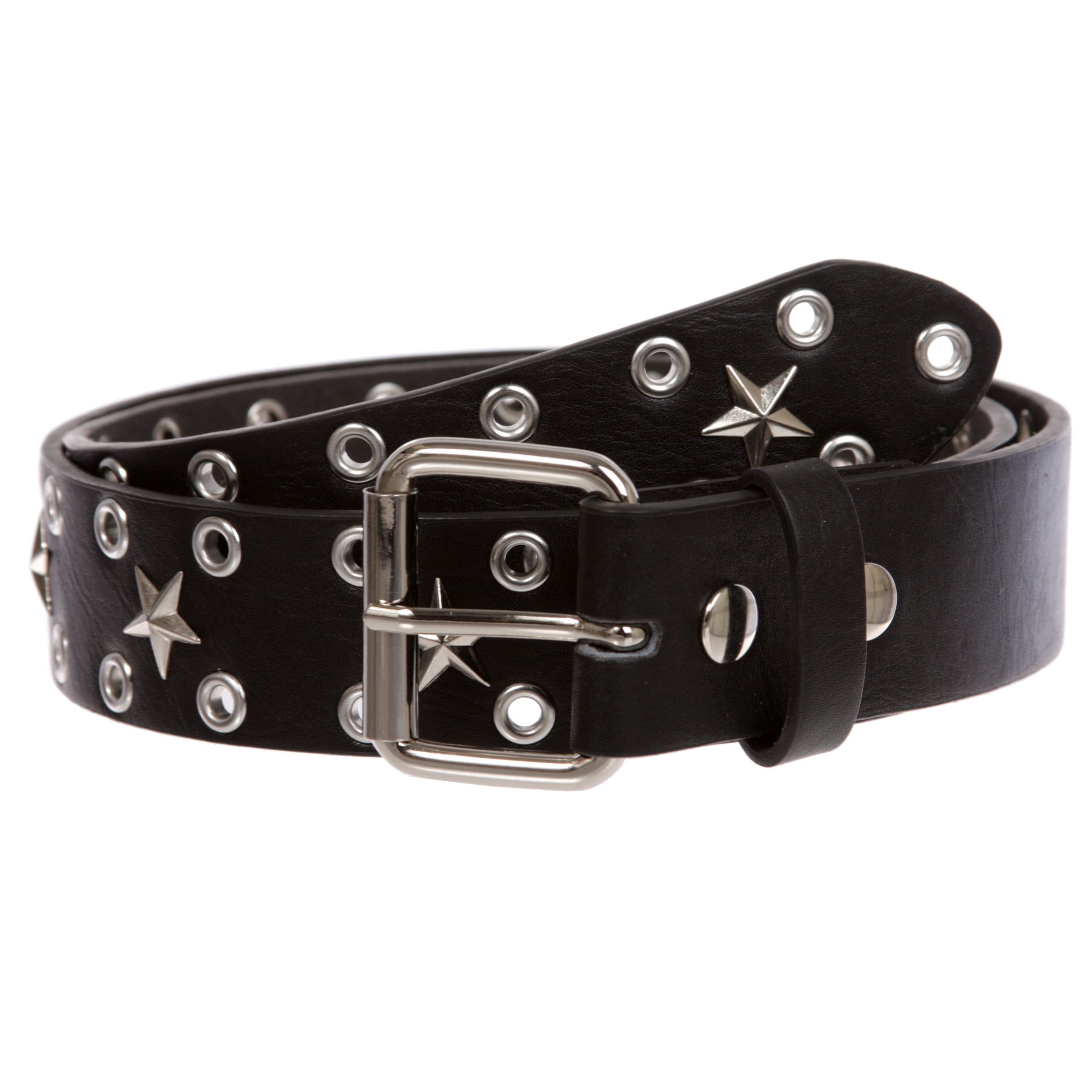 Silver Star Grommets Studded Leather Jean Belt - Walmart.com