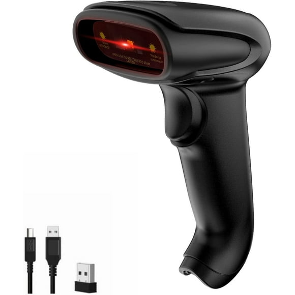 Wirel Handheld Barcode Scanner Versatile 2-in-1 (2.4Ghz Wireless+USB 2.0 Wired) 328 Feet Transmission Distance