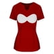 thumbnail image 5 of Anillos de Tamaño Más para las Mujeres Tamaño 11 12 Top de Pijama con Almohadilla de Pecho sin Anillos de Acero Baja Ropa Interior de Manga Corta, 5 of 7