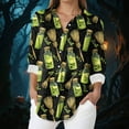 thumbnail image 2 of Godom Halloween Shirt Women Shirts Pumpkin Graphic Tee Long Sleeve Button Down Blouse, 2 of 5