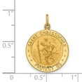 thumbnail image 2 of FJC Finejewelers 14 kt Yellow Gold Solid Polished/Satin Small Round St. Christopher Medal 24 x 17 mm, 2 of 6