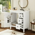 thumbnail image 5 of LiviNest 30-Inch Small Bathroom Vanity: 3-Drawer Storage Cabinet with Ceramic Sink - 300lb Capacity for Apartment & Guest Bath - White Modern Solid Wood Frame, 5 of 6