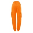 thumbnail image 4 of Women's Sweatpants Baggy Casual High Waisted Workout Athletic Bottom Joggers Pants with Pockets, Cargo Style Sport Pants for Women, Elastic Waist,Saffron,L, 4 of 6