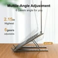thumbnail image 3 of yeacher Adjustable Aluminum Alloy Laptop & Tablet Stand with Silicone Pads, Foldable Design for Enhanced Stability & Heat Dissipation, Compatible with 10-17.3 Inch Devices, Silver/Black Options, 3 of 6