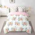 thumbnail image 2 of Homewish Colorful Cute Flower 7 Pieces Bedding Comforter Set,Country Floral Full Bedding Set,Rustic Natural Plant Fitted Sheet Flat Sheet For Girls,Luxury Bedroom Decor Reversible, 2 of 8