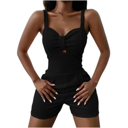 

Womens Jumpsuit Clearance Solid Sports Slimming High Waist Bib Pants Coverall Sling Bodysuit One-Piece Leotard Ladies Pants Seamless Bodysuit for Women Black Xxl