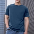 thumbnail image 2 of Men Summer Tops Trumpet Sleeve Shirts Men N Apparel Mens Yoga Tops Long Sleeve Mens Fall Sweaters Exercise Compression Shirt Shirts for with Sleeves Pocket Tee Long Swim Wear Neck Top Navy S, 2 of 5