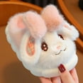 thumbnail image 5 of Tfken Winter Slippers For Girls Boys Fleece Home Closed Toe Flatform Slip-On Rabbit Print Pink Slippers Size 2-2.5 Years, 5 of 9