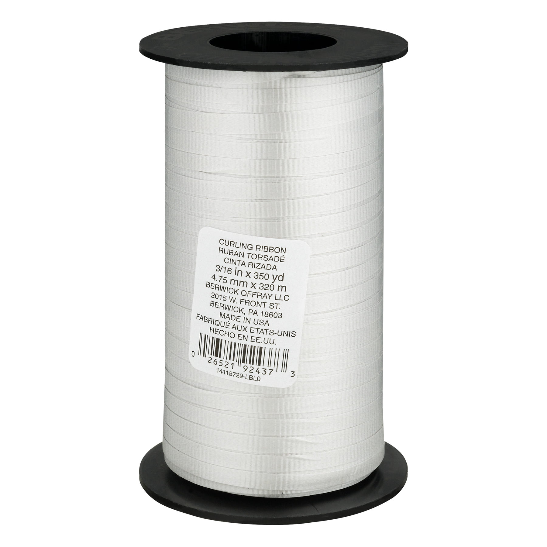 Berwick 3" x 16" Silver Curling Ribbon 350 Yards in Decorative Gift Wrap Accessory