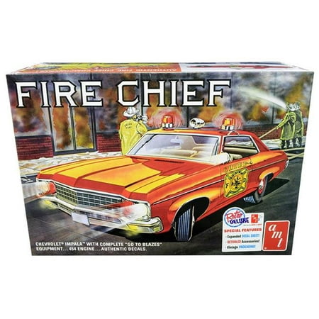 AMT AMT1162 Skill 2 Model Kit 1970 Chevrolet Impala Fire Chief 2 in 1 Kit 1 by 25 Scale Model