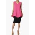 thumbnail image 6 of Women's S~3X Essentials Luxe Jersey Tunic V-Neck Relaxed Fit Sleeveless Top, 6 of 7