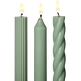 thumbnail image 3 of ILLUME Beautifully Done Unscented Assorted Candle Tapers 3-Pack, Sage Green, 3 of 3